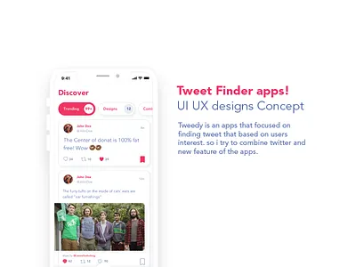 Tweet Finder Apps UIUX designs concept apps branding clean design modern tweet twitter uiux