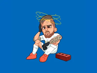 Pixel Pontus Jansson of Leeds United character design football game game over illustration leeds leeds united pixel pixel art soccer video game
