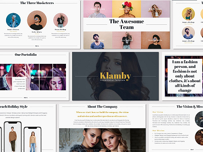 Klamby - Lookbook Presentation Template agency creative fashion freebies gallery keynote lookbook pitchdeck portofolio powerpoint professional simple