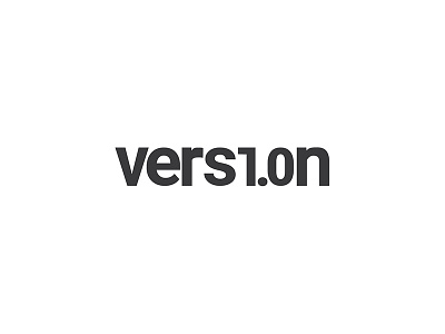 Version 1.0 designer logo minimal typography