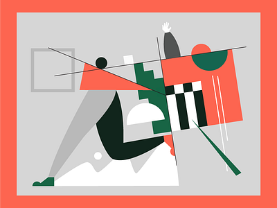 Cubism flat geometry illustration kandinsky minimalism run