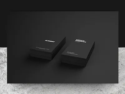 Almont Brand Identity black branding business card clean identity logo logotype mockup simple