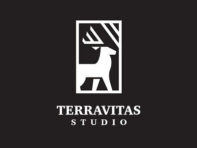 Terravitas studio brown deer frame icon logo studio