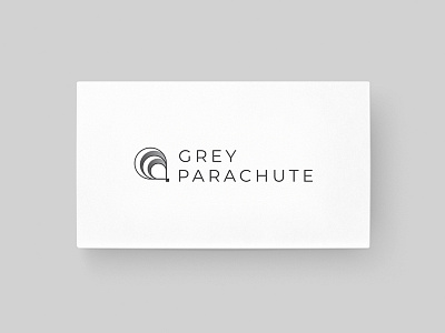 Grey Parachute Logo beautiful creative fly font icon identity logo minimal modern parachute speed symbol