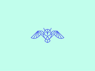 Wise Owl animal athena bird branding flying geometric icon logo owl vision warrior wisdom
