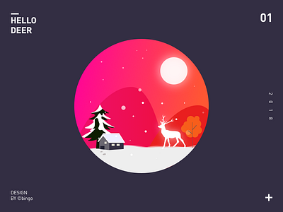 Hello Deer day100 illustration sketch ui