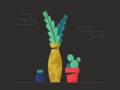 Mis amigas las plantas! cactus home illustration nature plants