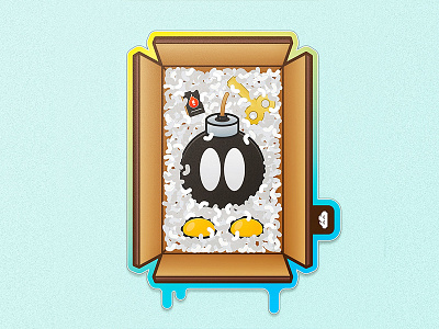 The bob omb package sticker