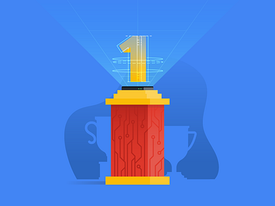 Digital Trophy champion digital first first place hologram tech trophy virtual