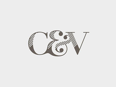 C V Monogram - final ampersand branding c linear lines logo monogram texture v
