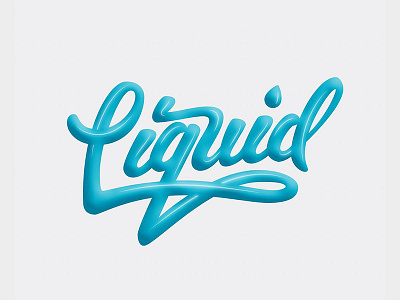 Liquid 1 blue lettering liquid type typography water