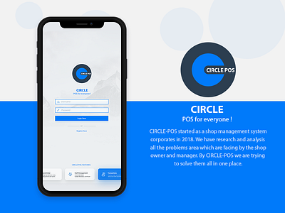 Circle Pos app design landing screen pos ux designer