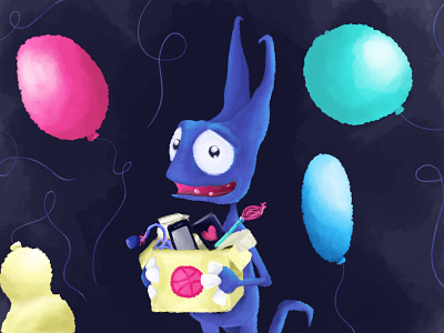 Hello Dribbble! digital painting illustration monster