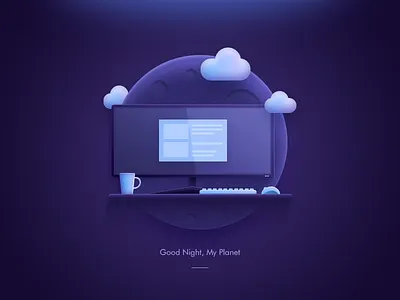 Good Night My Planet icons illustraction interface