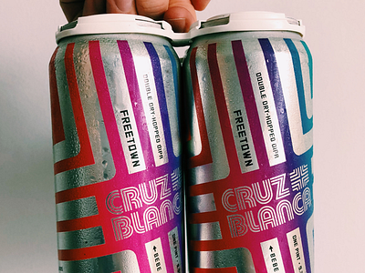 Freetown DIPA beer brew can design can release chicago cross cruz blanca label rainbow