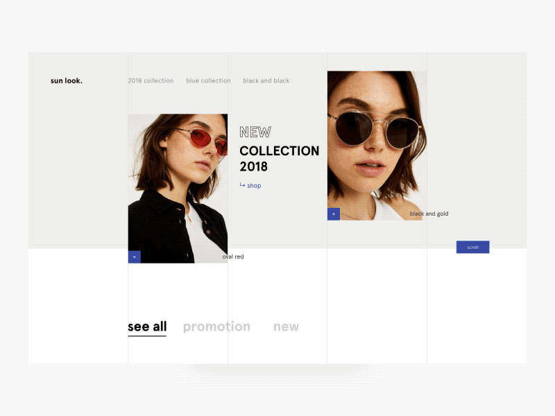 random — sunwear shop animation eyewear sunwear ui ux