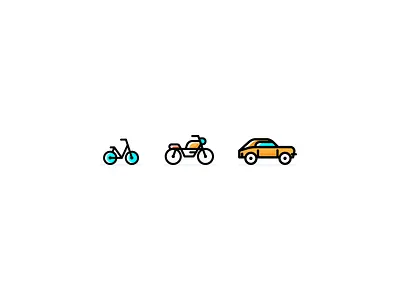 Travel Icons car cycle motorcycle