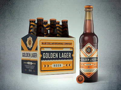 Blue Collar Brewing Company badge beer blue brewery brewing collar craft gritty monogram textured