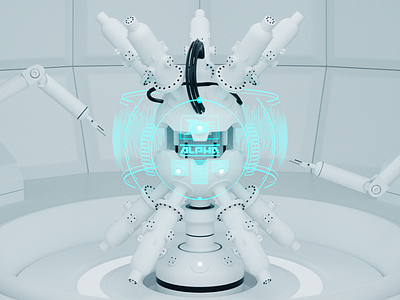 Reactor Illustration 3d illustration neon reactor scifi ui