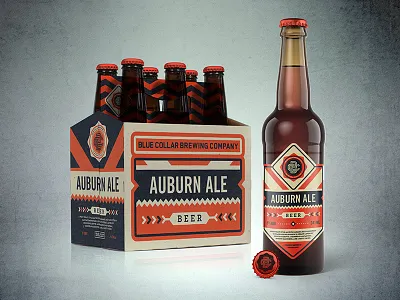 Blue Collar Brewing Company badge beer blue brewery brewing collar craft gritty monogram textured