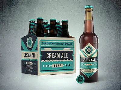 Blue Collar Brewing Company badge beer blue brewery brewing collar craft gritty monogram textured