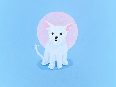 Cute dog animals dog dogs animal grain grainy illustration minimal minimalism procreate