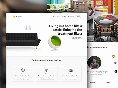 Royalfurbish furniture webmockup furniture landingpage mockup royal shop webdesign