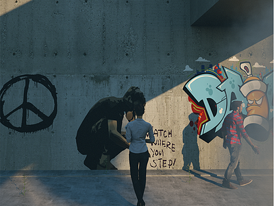 everyday 3d art c4d graffiti octane outdoors