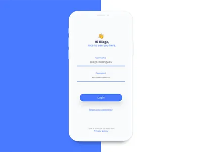 Login Screen blue emoji flat iphonex login minimalist