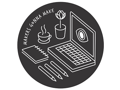 Makers design illustration makers sticker vector