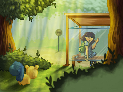 Ta Ta For Now character childrensbook cute drawing forest illustration painting photoshop sketch squirrel