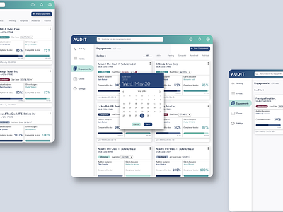 Audit Dashboard Engagements View dashboard illustrator sketch