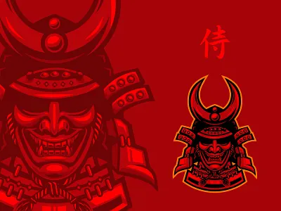Samurai culture design fighter japan mascot mask ronin samurai vector warrior
