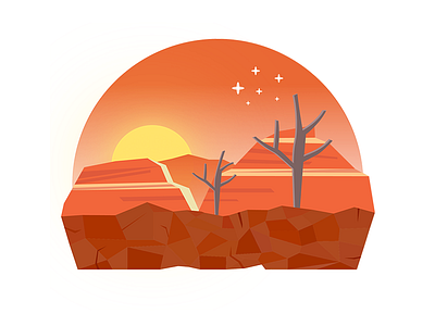 Savannah dead desert design flat design graphic illustration illustrator meditation nature savannah stars western