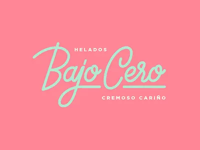 Helados Bajo Cero V.2 brandin guatemala ice cream lettering monoline type