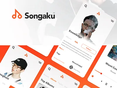 Songaku app branding japan japanese music ui ux