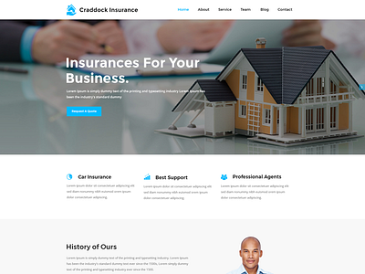 Craddock Insurance graphic design ui design web design web development