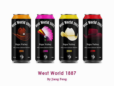 West World 1887 1887 cans chief cowboy gunner hat mayor west world wine