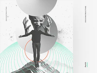 Deconstructing achromatic black and white designer face fear graphic design hands holding mercy minimalistic pain scream