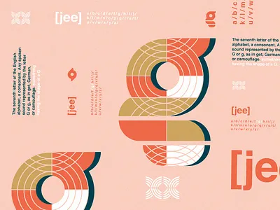 letter "g" abstract cropped display fun layout old school pattern playful retro shapes type