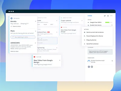 Crono Version 2.0 battery browser chat dashboard laptop message notification product ui ux