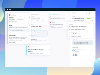 Crono Version 2.0 battery browser chat dashboard laptop message notification product ui ux
