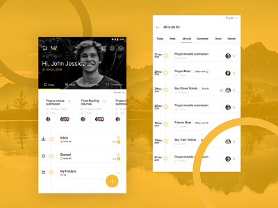 Wunderlist clean dribbble inspiration neat revamp user interface welcome yellow