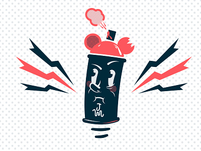 Canny cans character clean design graffiti halftone illustration logo spraycan vector