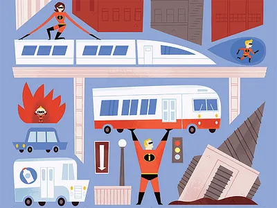 The Incredibles character design characters childrens book illustration city disney disney characters illustration pixas