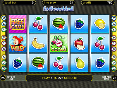 Slot machine for SALE – “Fruit Cocktail” apple banana cards cherry clown cocktail fruits grape lemon pear strawberry watermelon