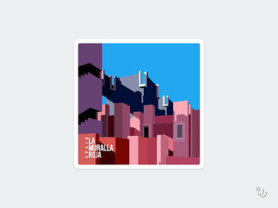 la muralla roja badge illustrtion spain sticker