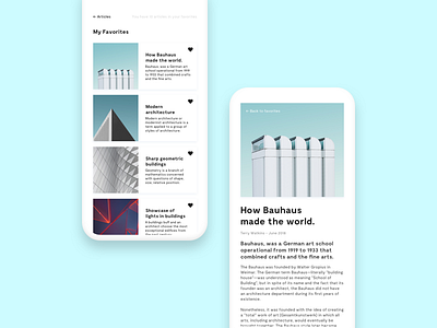 Favorites - Daily UI 044 article bauhaus blog daily dailyui favorites ui ux