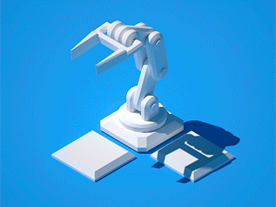 First shot. Hi dribbble! 3d animated animation gif robot