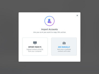 Import Account import popup
